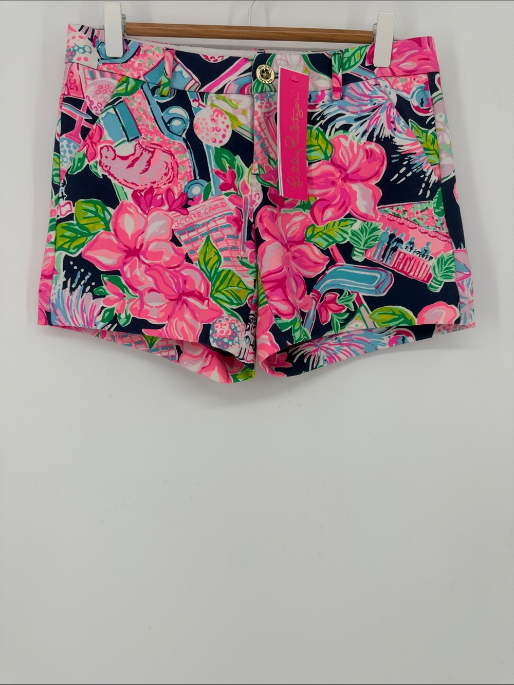 Lilly Pulitzer Callahan Knit Shorts Honda Classic Golf Print NWT Size 00